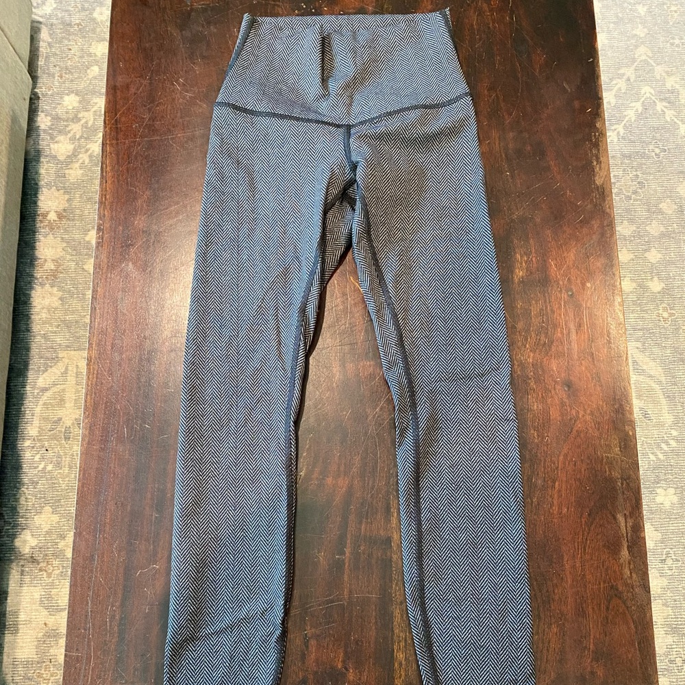 Lululemon Athletica Black and White Herringbone Leggings